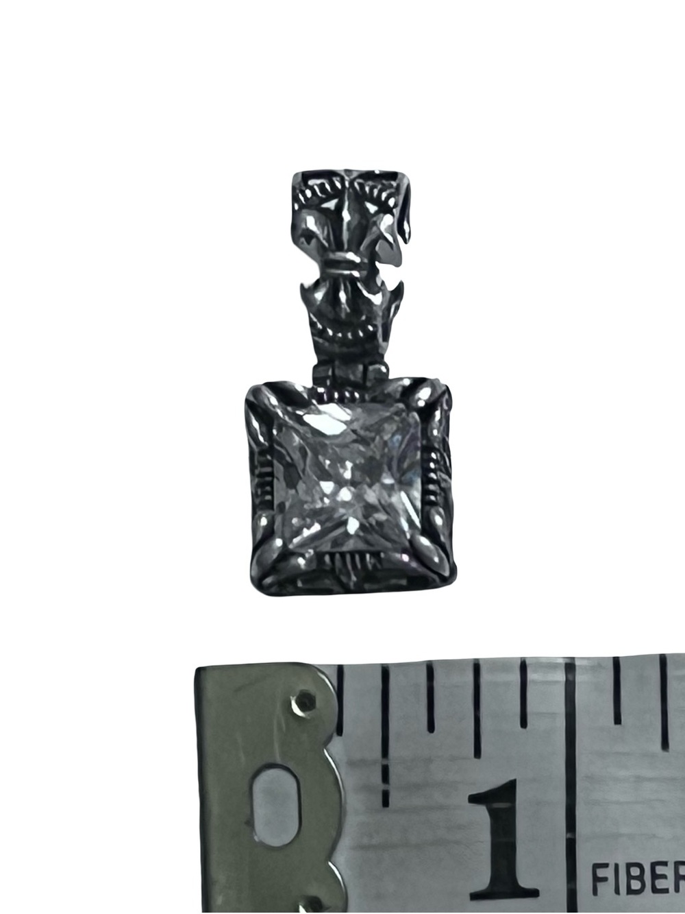 Vtg Silpada Uptown Sterling Silver Square CZ Fleur de Lis Pendant S0979 6.3g - Picture 8 of 16